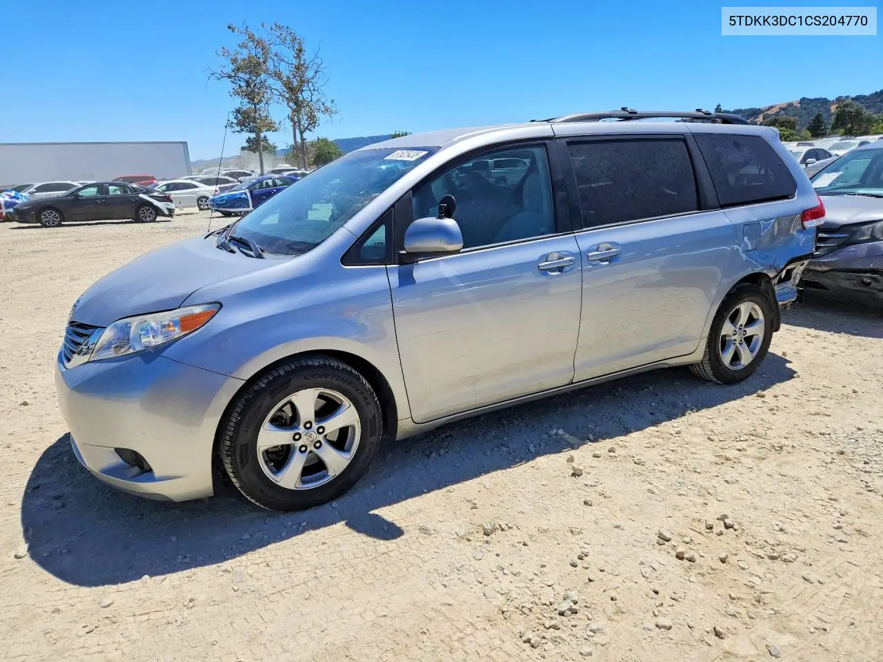 2012 Toyota Sienna Le VIN: 5TDKK3DC1CS204770 Lot: 61625436