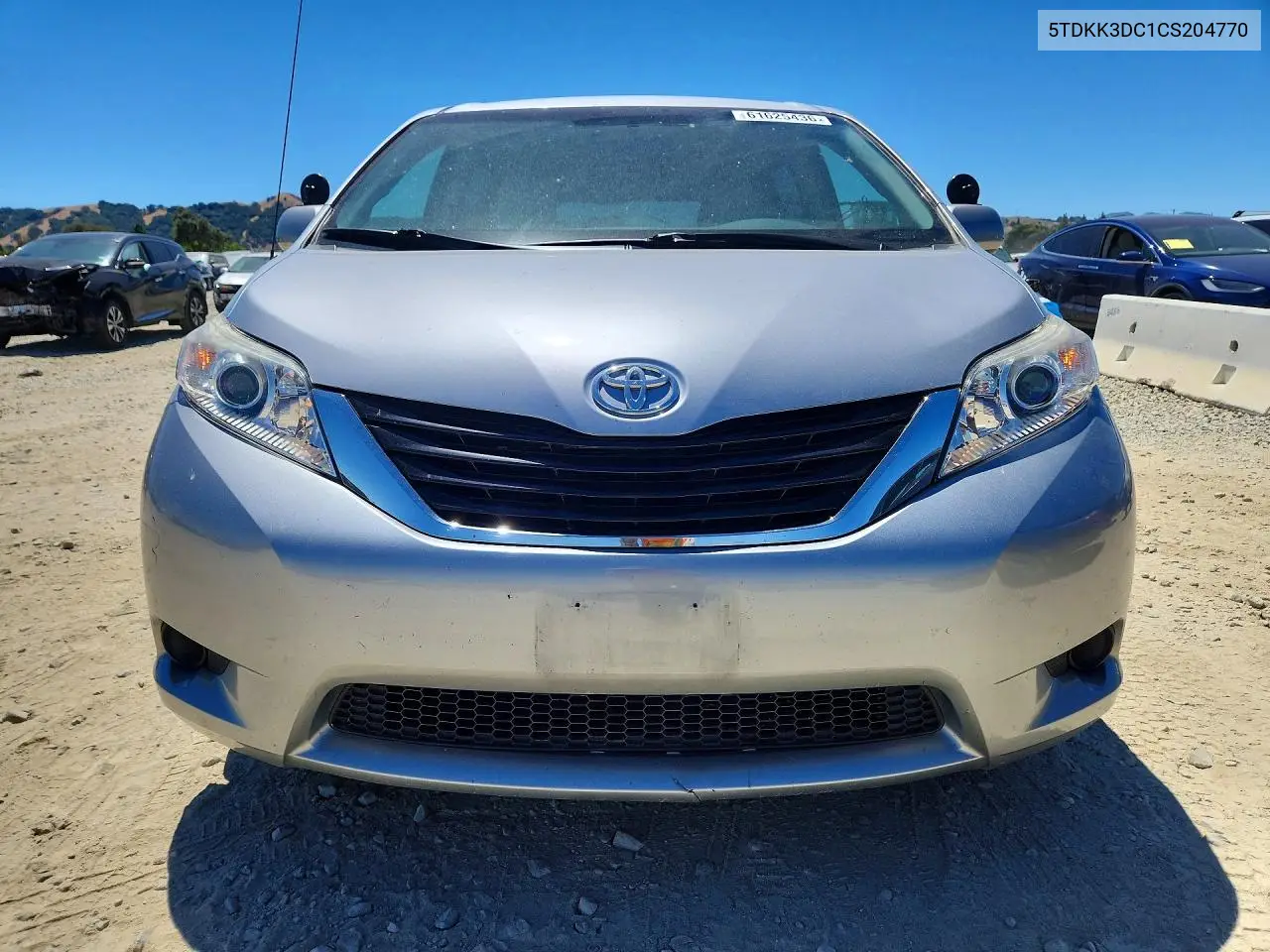 2012 Toyota Sienna Le VIN: 5TDKK3DC1CS204770 Lot: 61625436
