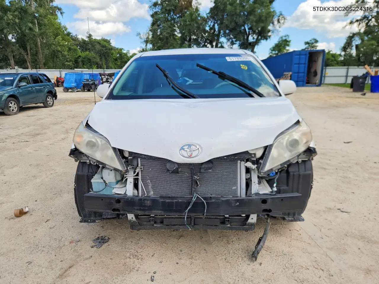 2012 Toyota Sienna Le VIN: 5TDKK3DC2CS224316 Lot: 61789396