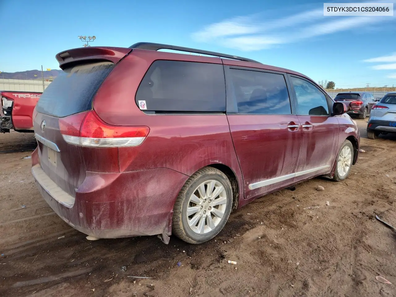 5TDYK3DC1CS204066 2012 Toyota Sienna Xle