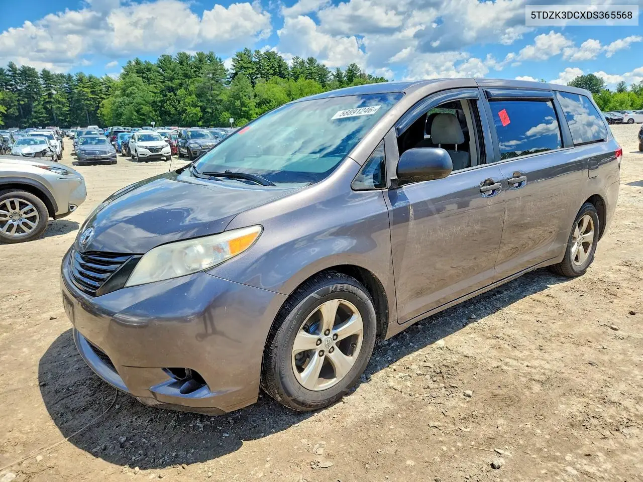 2013 Toyota Sienna L 7-Passenger VIN: 5TDZK3DCXDS365568 Lot: 58891246
