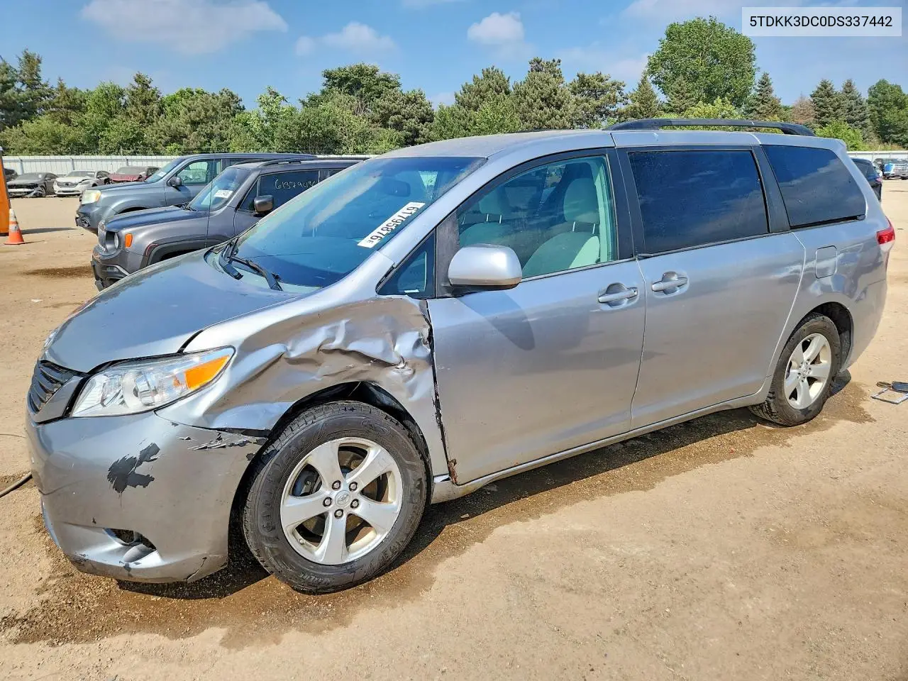 2013 Toyota Sienna Le VIN: 5TDKK3DC0DS337442 Lot: 61795876