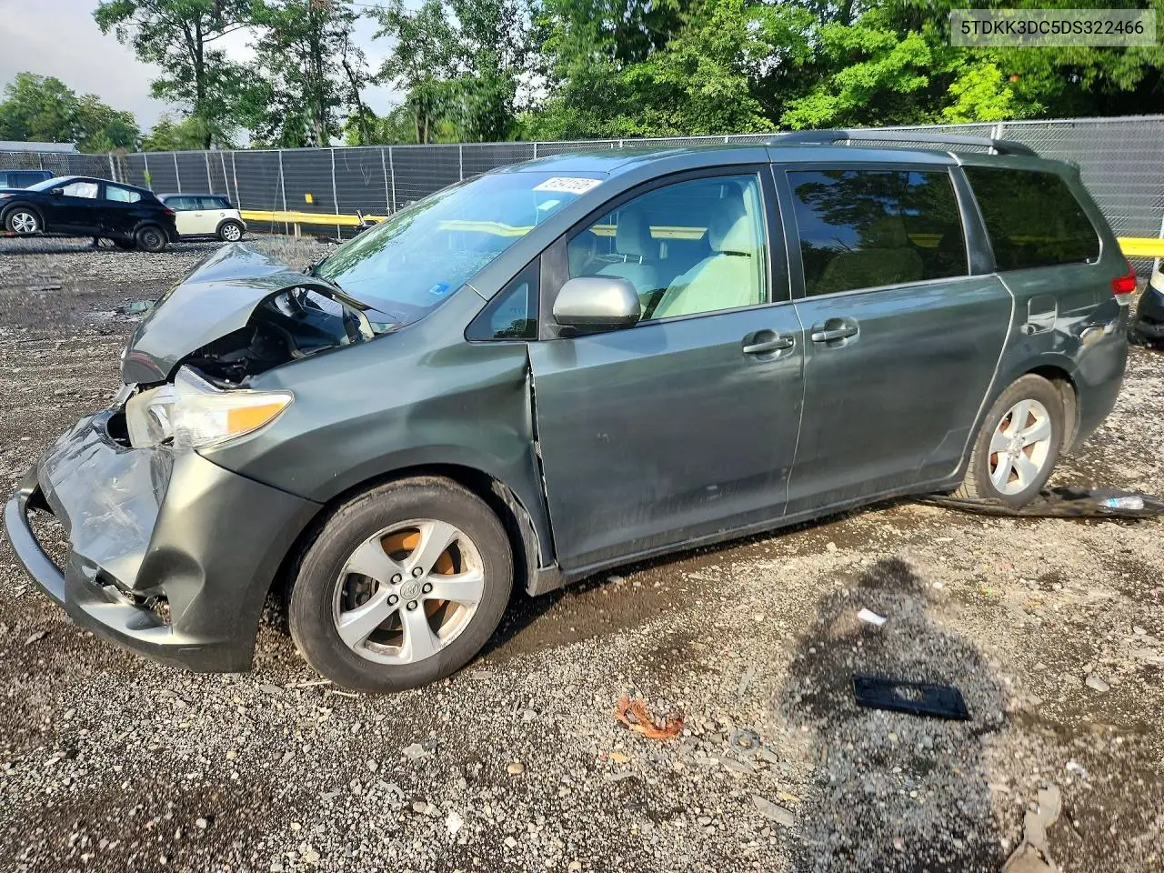 2013 Toyota Sienna Le VIN: 5TDKK3DC5DS322466 Lot: 61941506