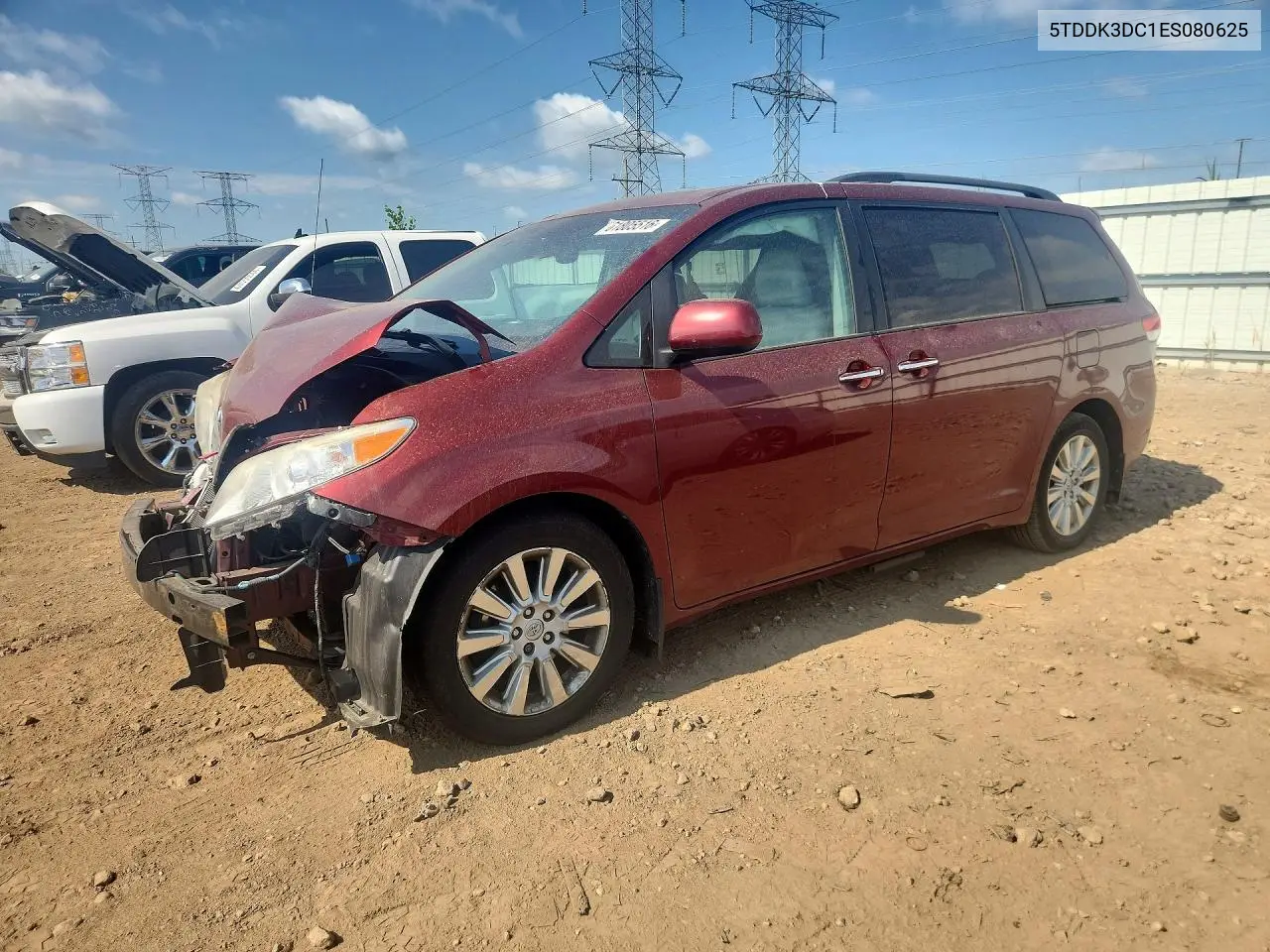 2014 Toyota Sienna Xle 7-Passenger VIN: 5TDDK3DC1ES080625 Lot: 61805516