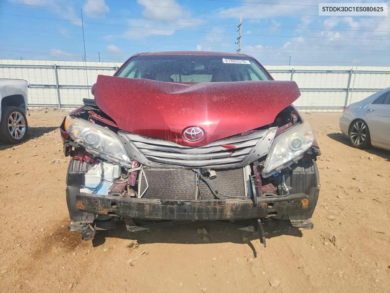 2014 Toyota Sienna Xle 7-Passenger VIN: 5TDDK3DC1ES080625 Lot: 61805516