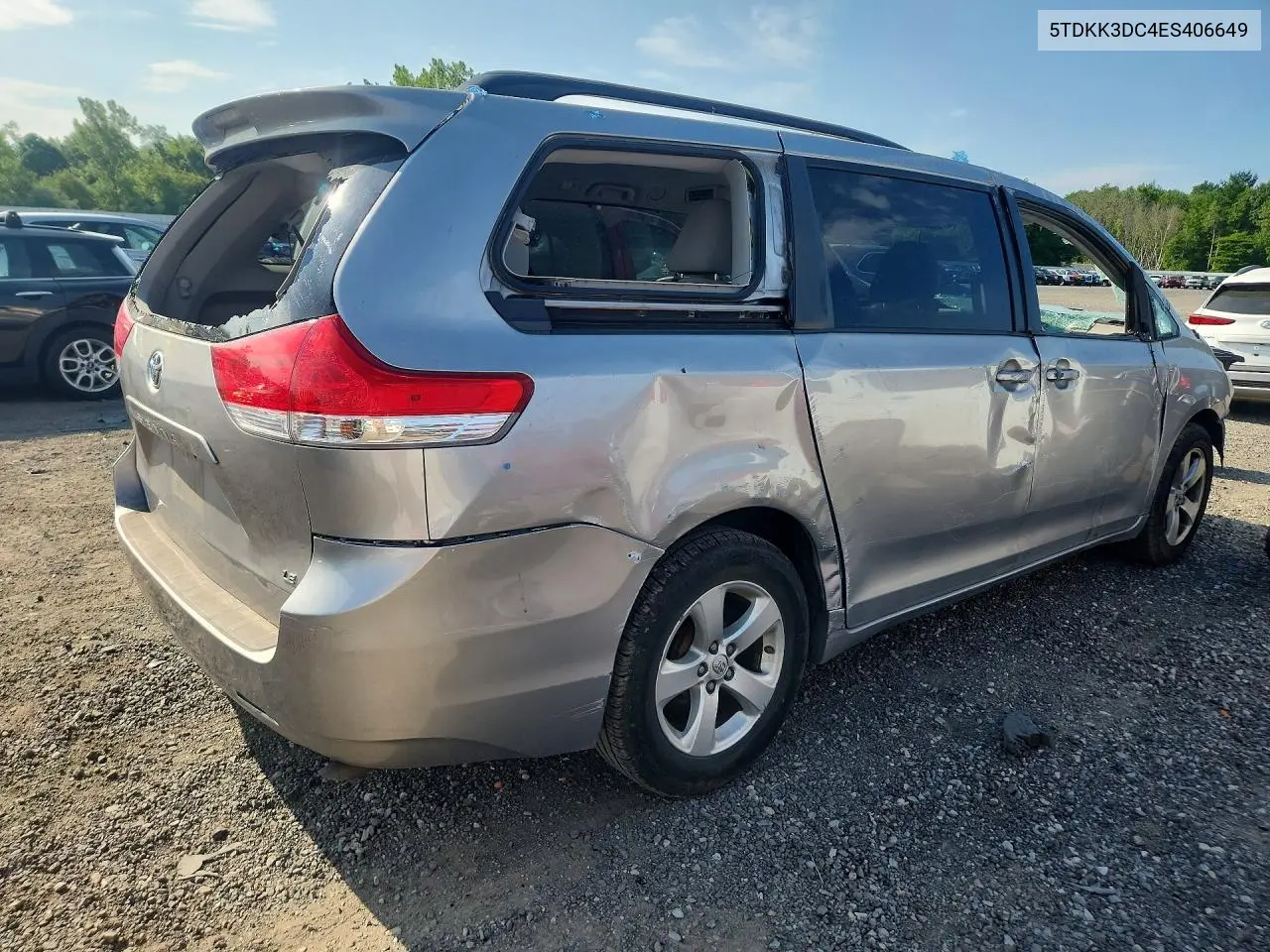 2014 Toyota Sienna Le VIN: 5TDKK3DC4ES406649 Lot: 73344335
