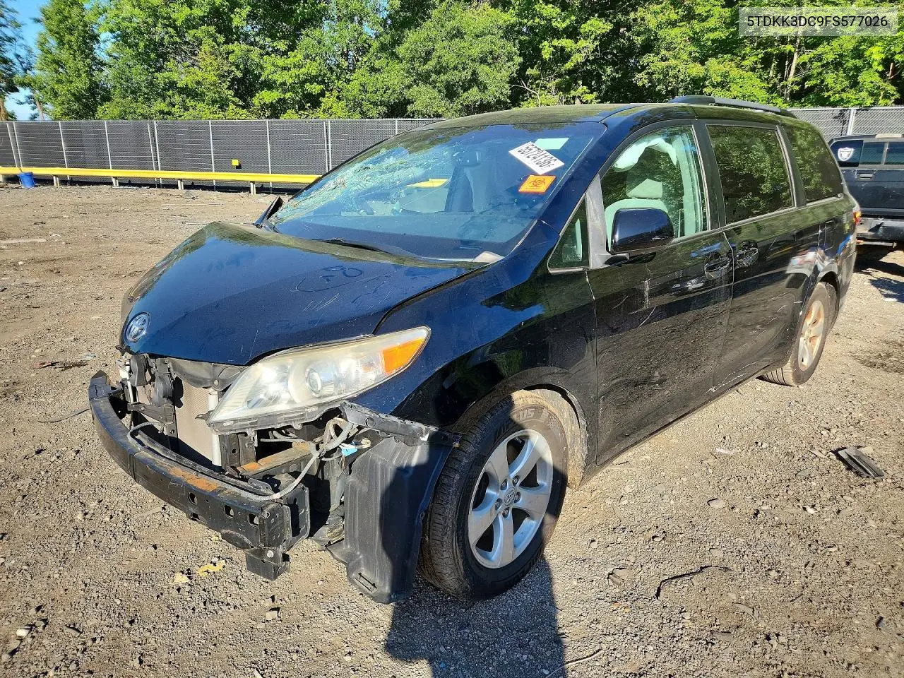 2015 Toyota Sienna Le VIN: 5TDKK3DC9FS577026 Lot: 55724136
