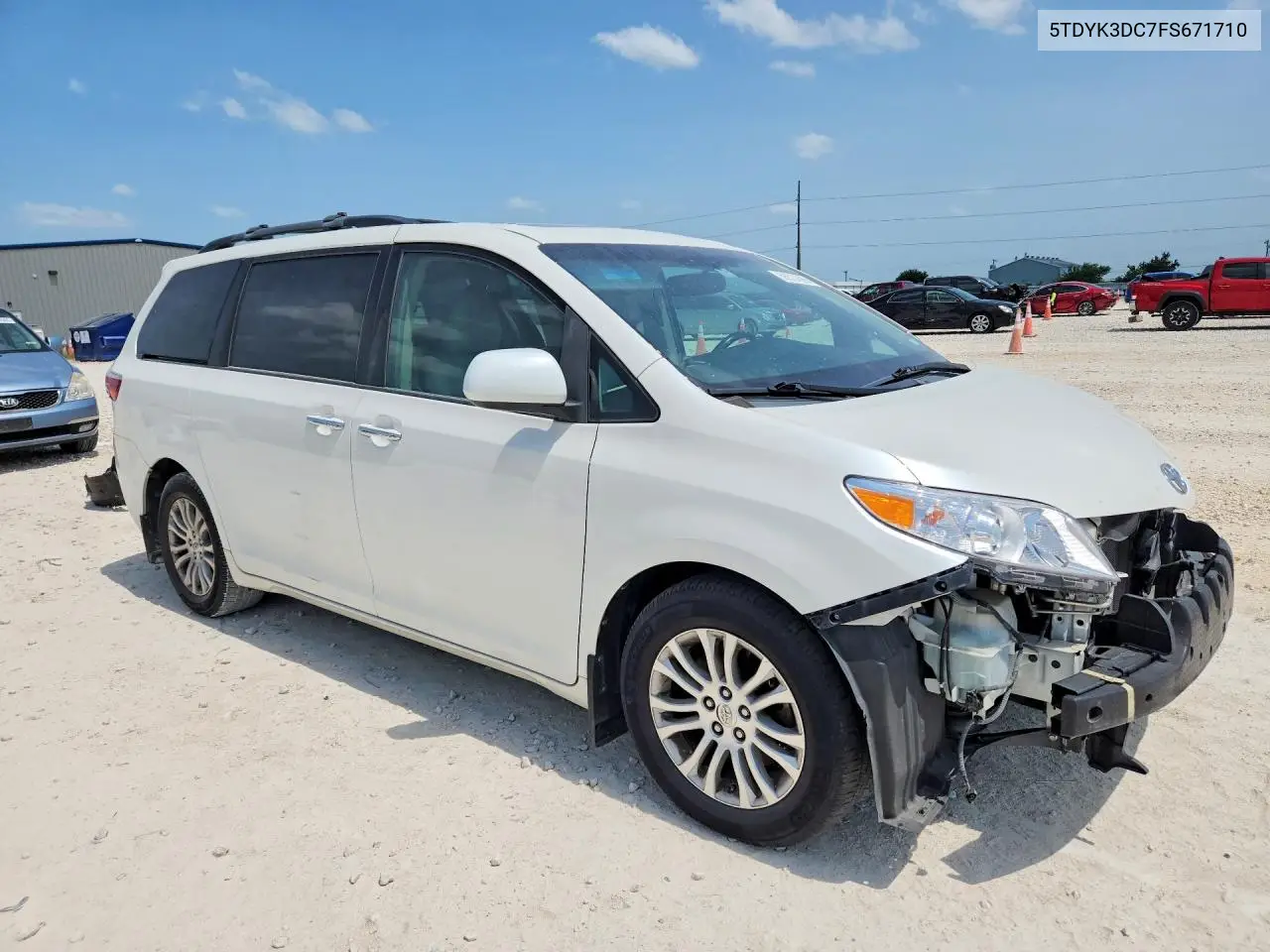 2015 Toyota Sienna Xle 8-Passenger VIN: 5TDYK3DC7FS671710 Lot: 56527686