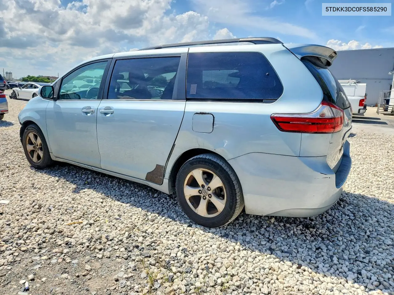 2015 Toyota Sienna Le VIN: 5TDKK3DC0FS585290 Lot: 58390936