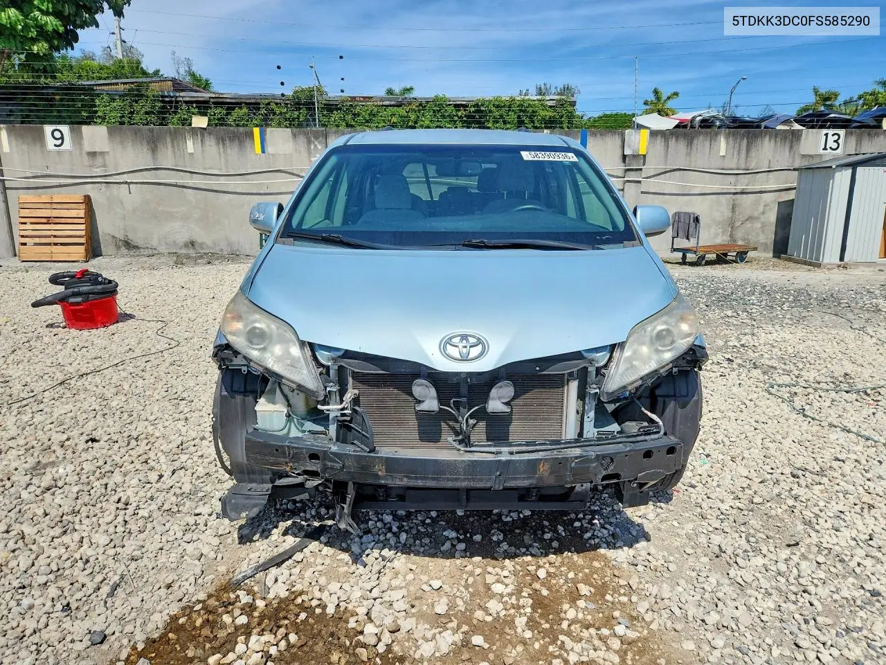 2015 Toyota Sienna Le VIN: 5TDKK3DC0FS585290 Lot: 58390936