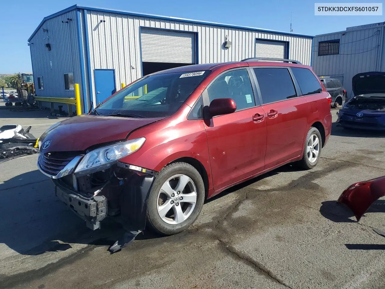 2015 Toyota Sienna Le VIN: 5TDKK3DCXFS601057 Lot: 59378096