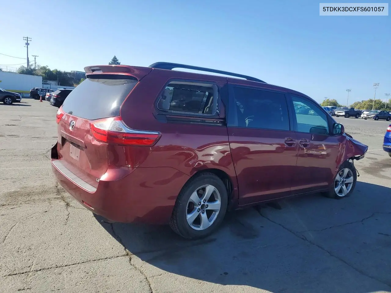 2015 Toyota Sienna Le VIN: 5TDKK3DCXFS601057 Lot: 59378096