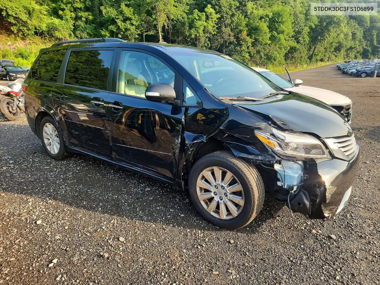 2015 Toyota Sienna Limited 7-Passenger VIN: 5TDDK3DC3FS106899 Lot: 60388196