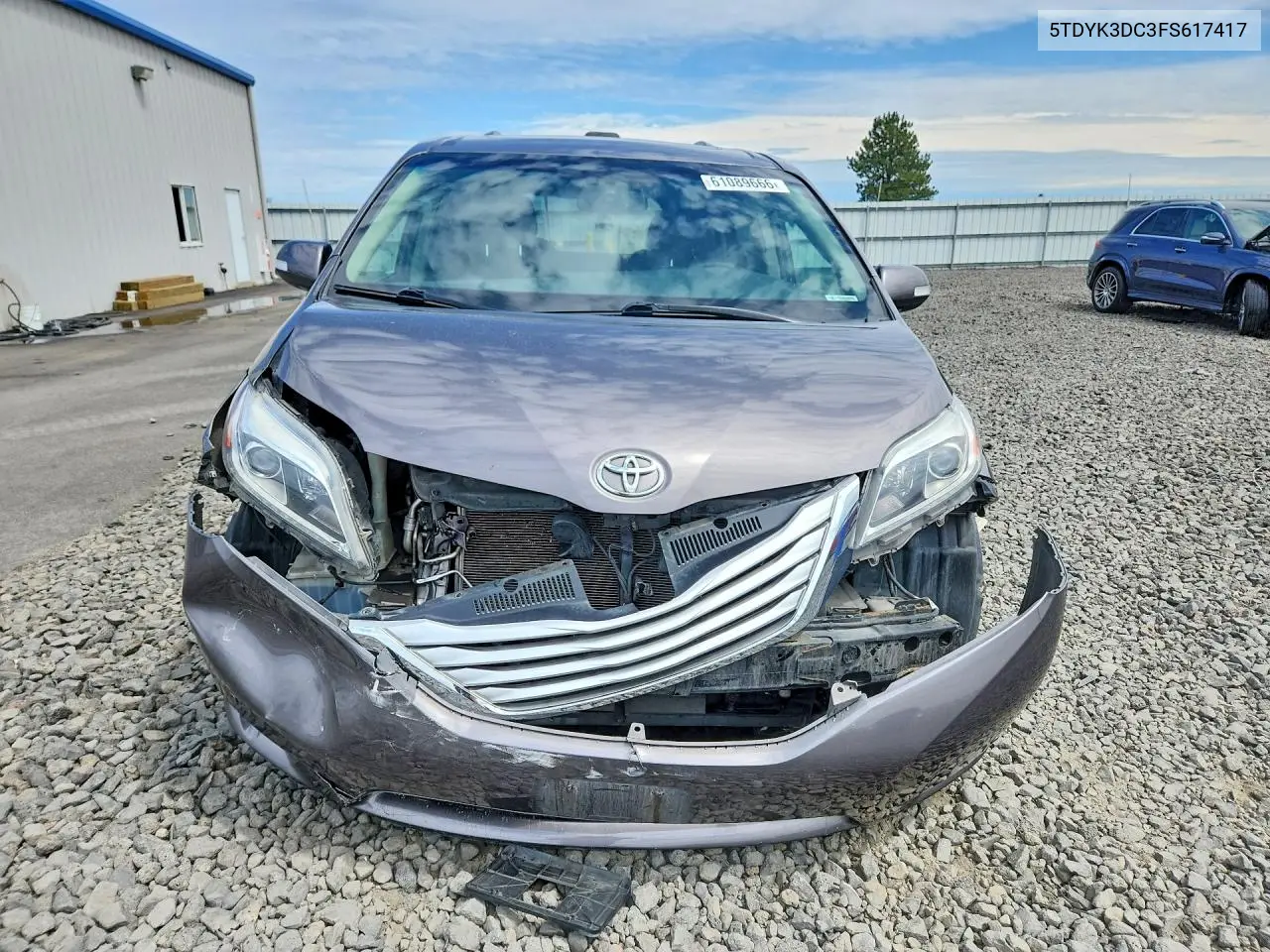 2015 Toyota Sienna Limited Premium 7-Passenger VIN: 5TDYK3DC3FS617417 Lot: 61089666