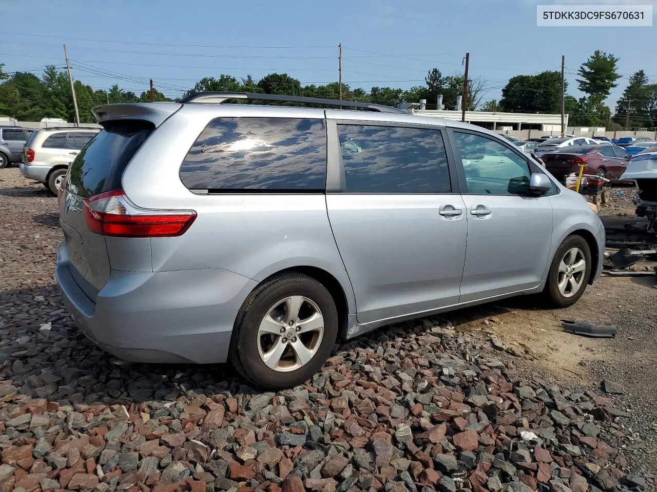 2015 Toyota Sienna Le VIN: 5TDKK3DC9FS670631 Lot: 61714996