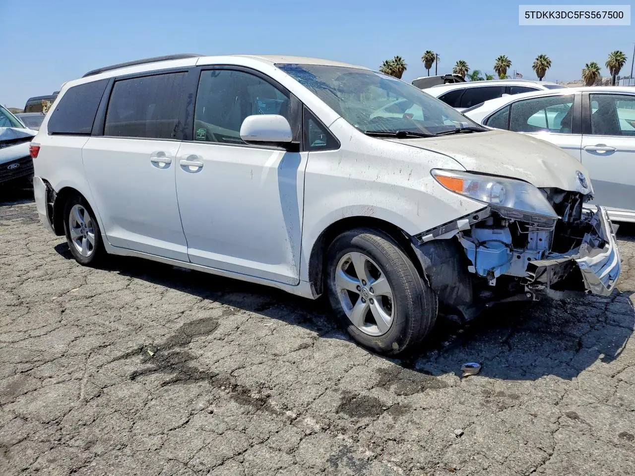 2015 Toyota Sienna Le VIN: 5TDKK3DC5FS567500 Lot: 62353226