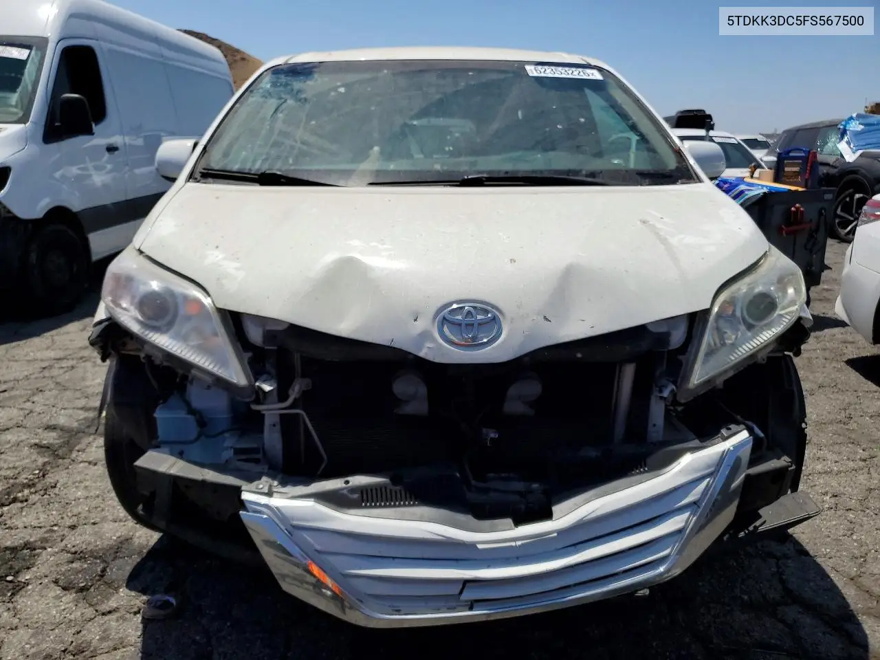 2015 Toyota Sienna Le VIN: 5TDKK3DC5FS567500 Lot: 62353226