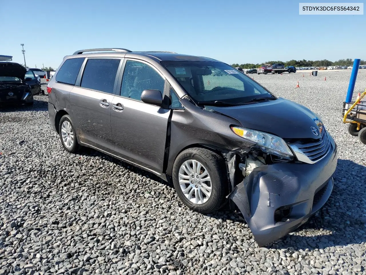 5TDYK3DC6FS564342 2015 Toyota Sienna Xle