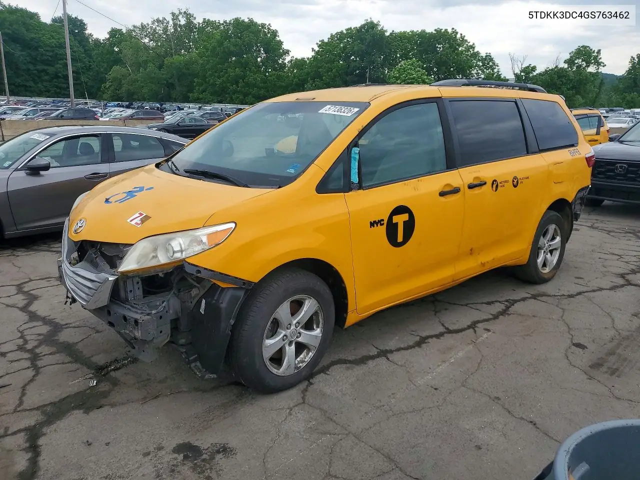 2016 Toyota Sienna Le VIN: 5TDKK3DC4GS763462 Lot: 57136326