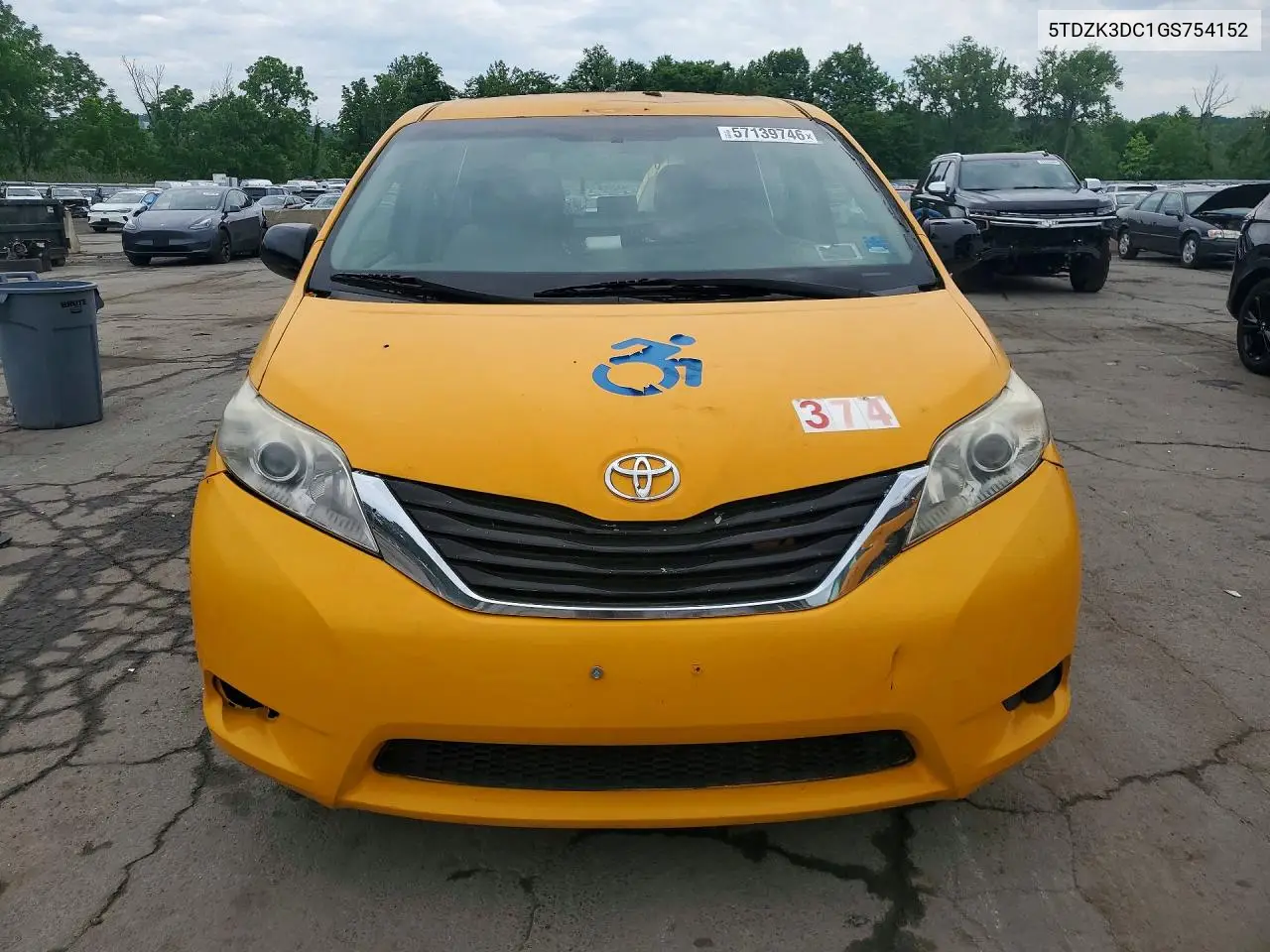 2016 Toyota Sienna L 7-Passenger VIN: 5TDZK3DC1GS754152 Lot: 57139746