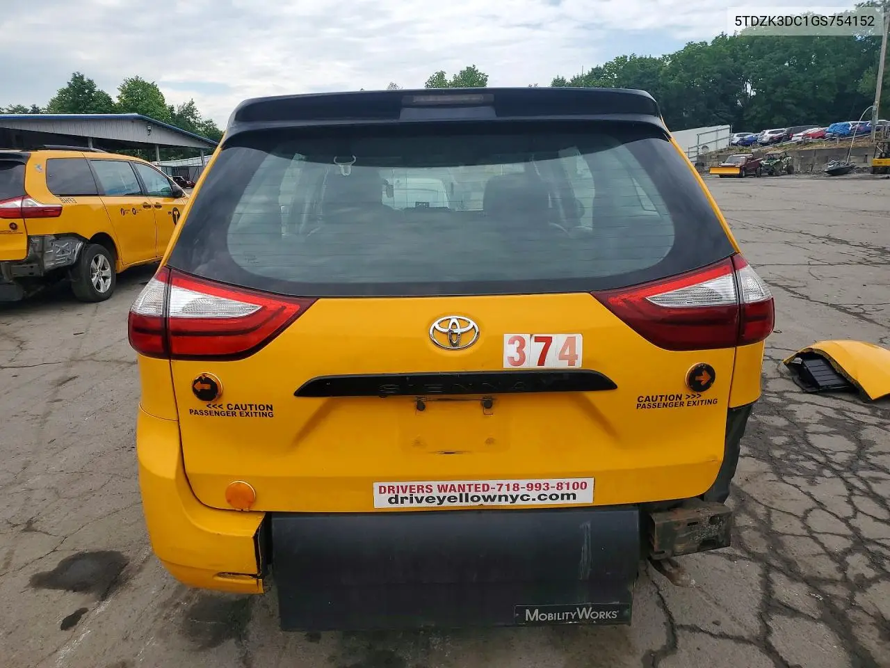 2016 Toyota Sienna L 7-Passenger VIN: 5TDZK3DC1GS754152 Lot: 57139746