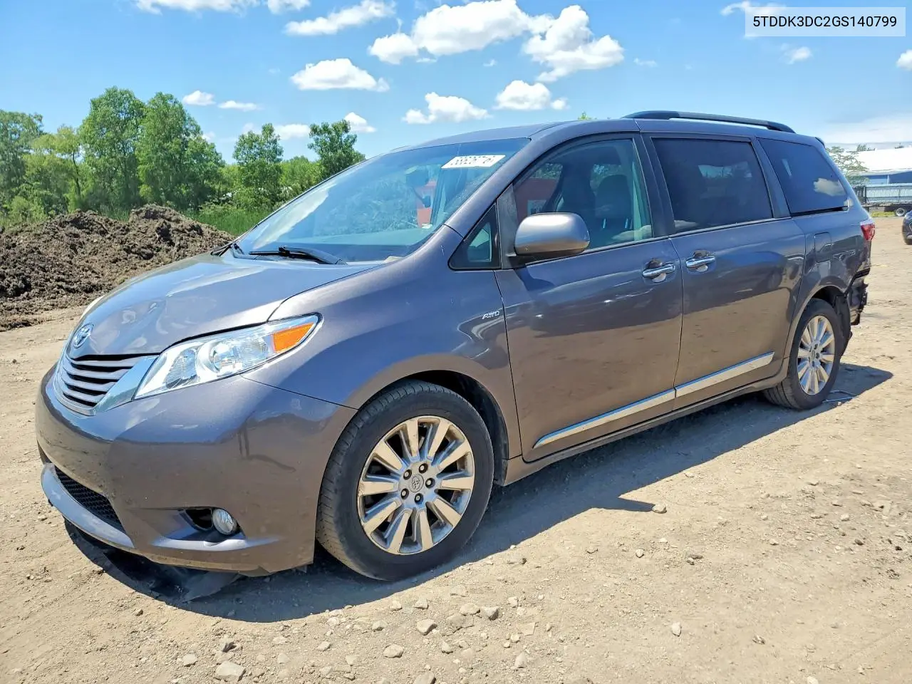 2016 Toyota Sienna Xle 7-Passenger VIN: 5TDDK3DC2GS140799 Lot: 58626716