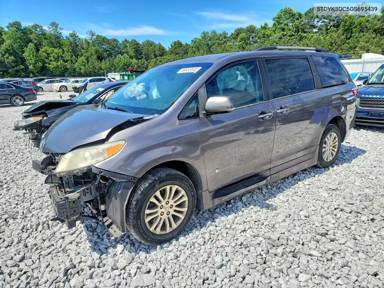 2016 Toyota Sienna Xle 8-Passenger VIN: 5TDYK3DC5GS695439 Lot: 58653646