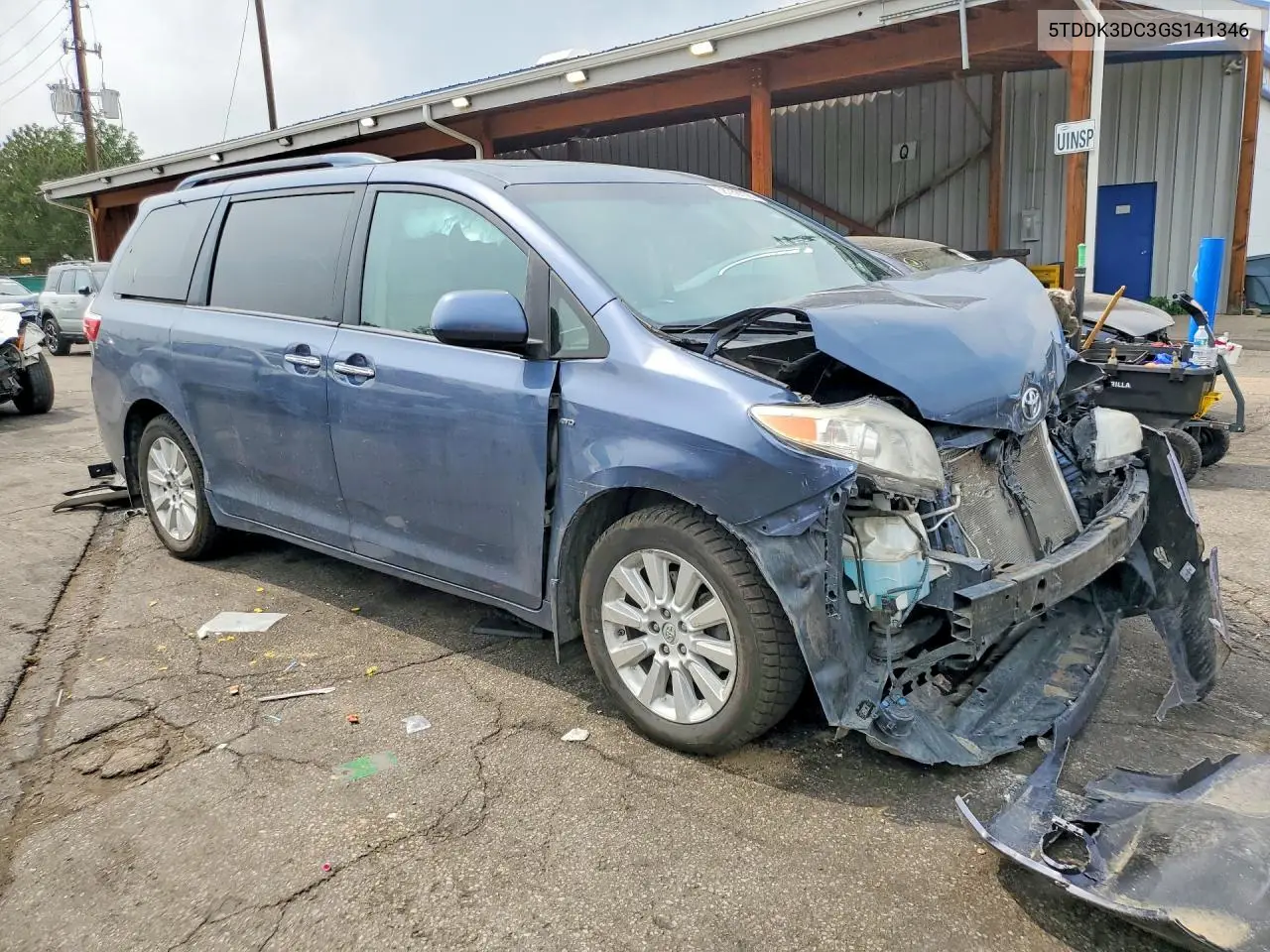 2016 Toyota Sienna Xle Premium 7-Passenger VIN: 5TDDK3DC3GS141346 Lot: 58768706