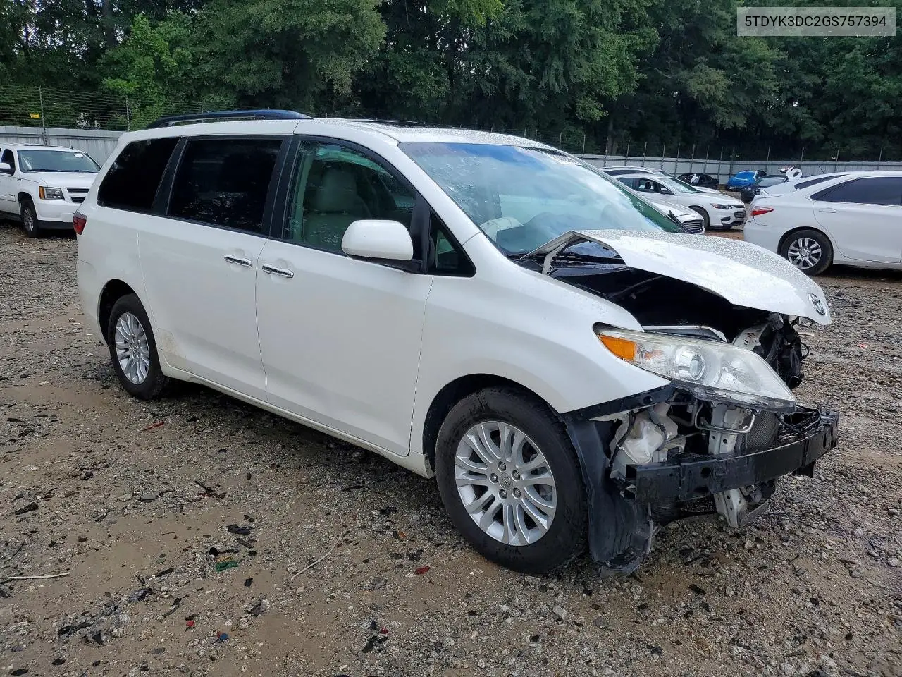 2016 Toyota Sienna Xle 8-Passenger VIN: 5TDYK3DC2GS757394 Lot: 60442406