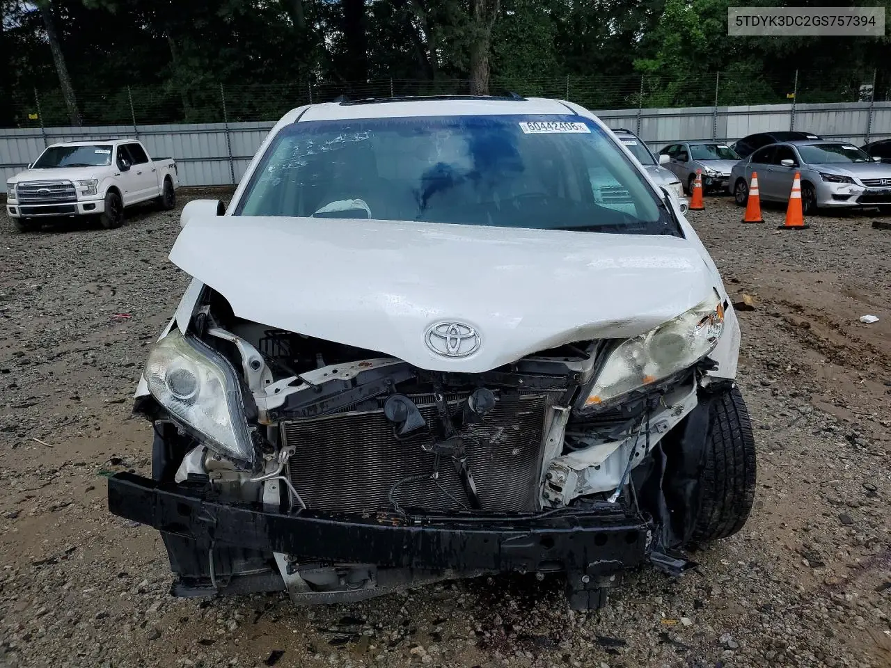 2016 Toyota Sienna Xle 8-Passenger VIN: 5TDYK3DC2GS757394 Lot: 60442406