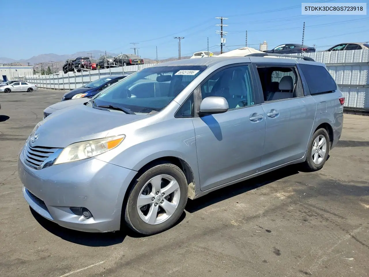 2016 Toyota Sienna Le VIN: 5TDKK3DC8GS723918 Lot: 60451896