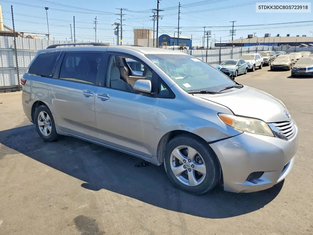 2016 Toyota Sienna Le VIN: 5TDKK3DC8GS723918 Lot: 60451896