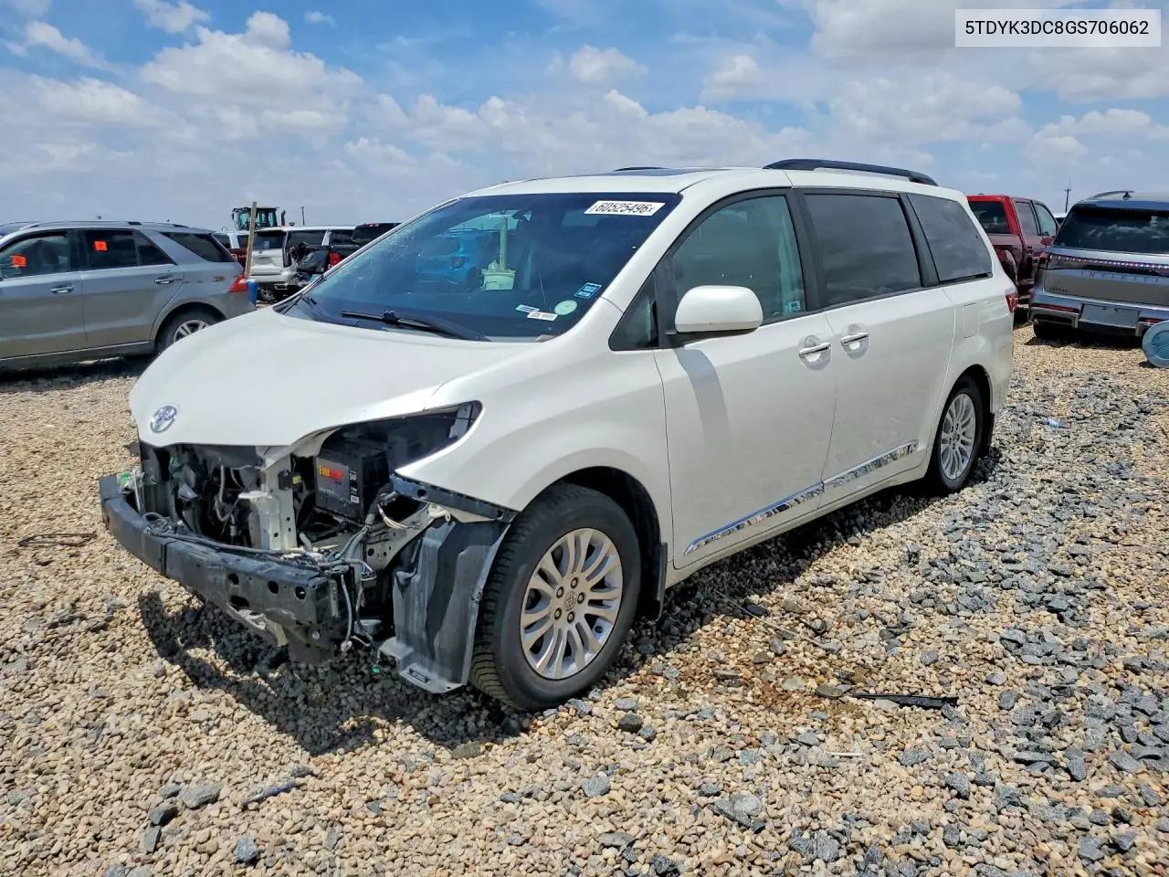2016 Toyota Sienna Xle 8-Passenger VIN: 5TDYK3DC8GS706062 Lot: 60525496