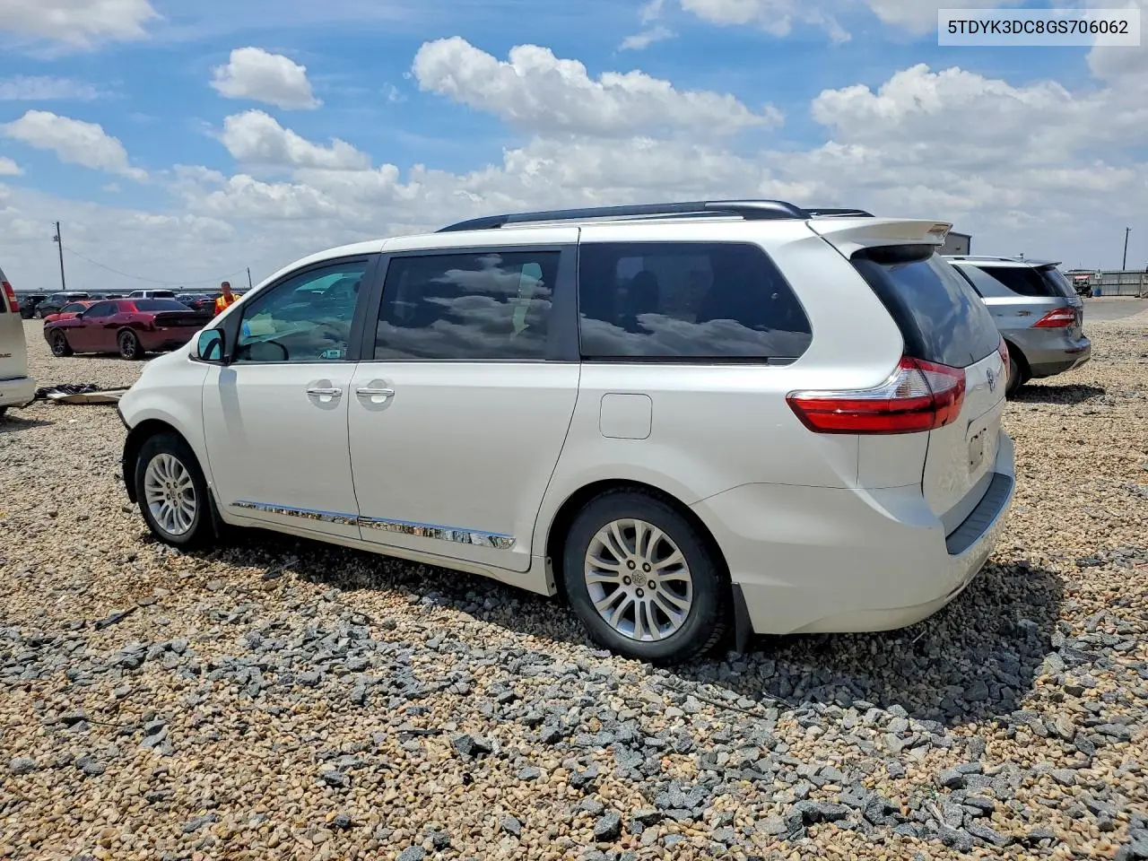 2016 Toyota Sienna Xle 8-Passenger VIN: 5TDYK3DC8GS706062 Lot: 60525496