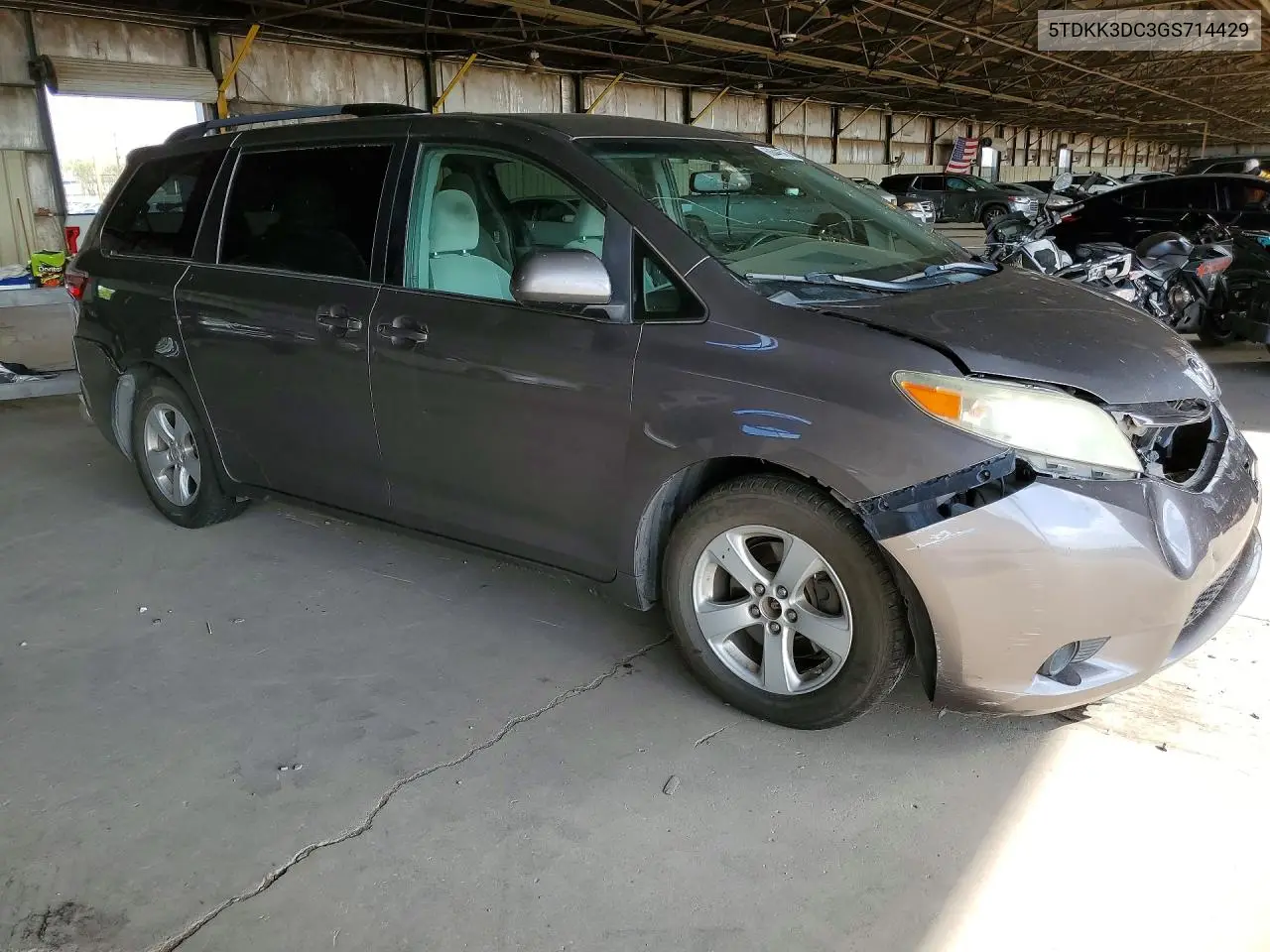 2016 Toyota Sienna Le VIN: 5TDKK3DC3GS714429 Lot: 60644576