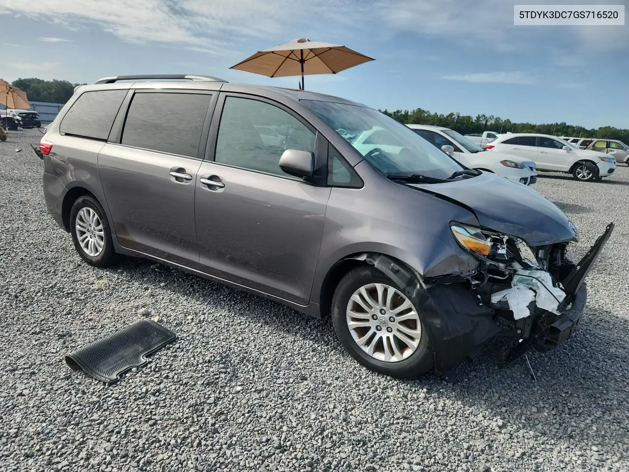2016 Toyota Sienna Xle 8-Passenger VIN: 5TDYK3DC7GS716520 Lot: 61330776