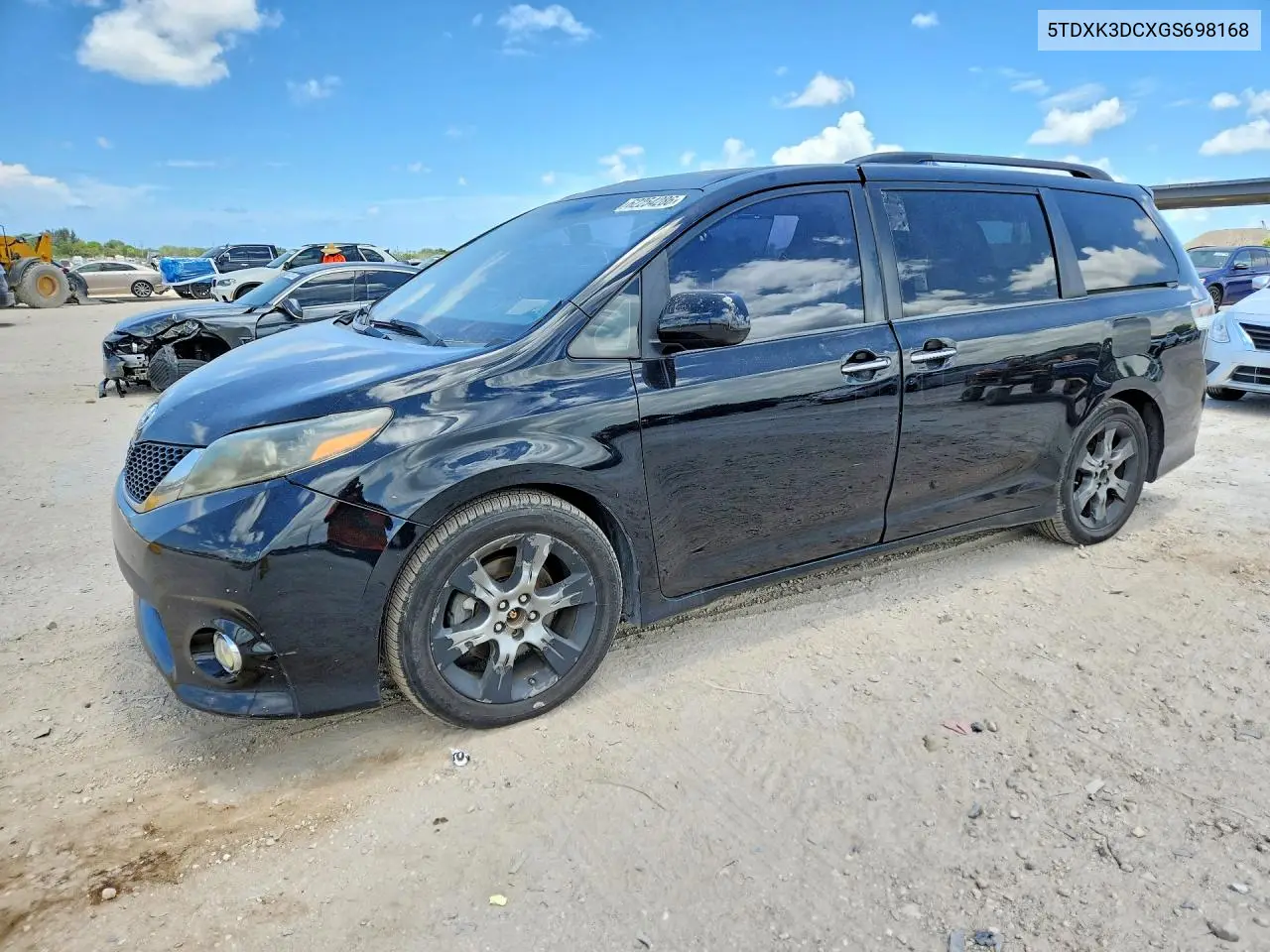 2016 Toyota Sienna Se VIN: 5TDXK3DCXGS698168 Lot: 62254286