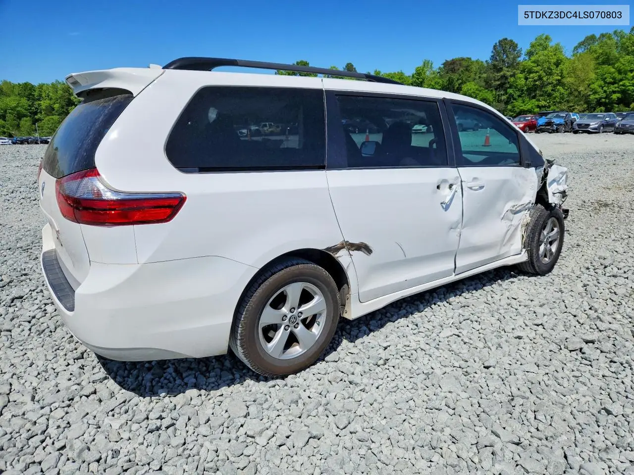 2020 Toyota Sienna Le VIN: 5TDKZ3DC4LS070803 Lot: 50696036