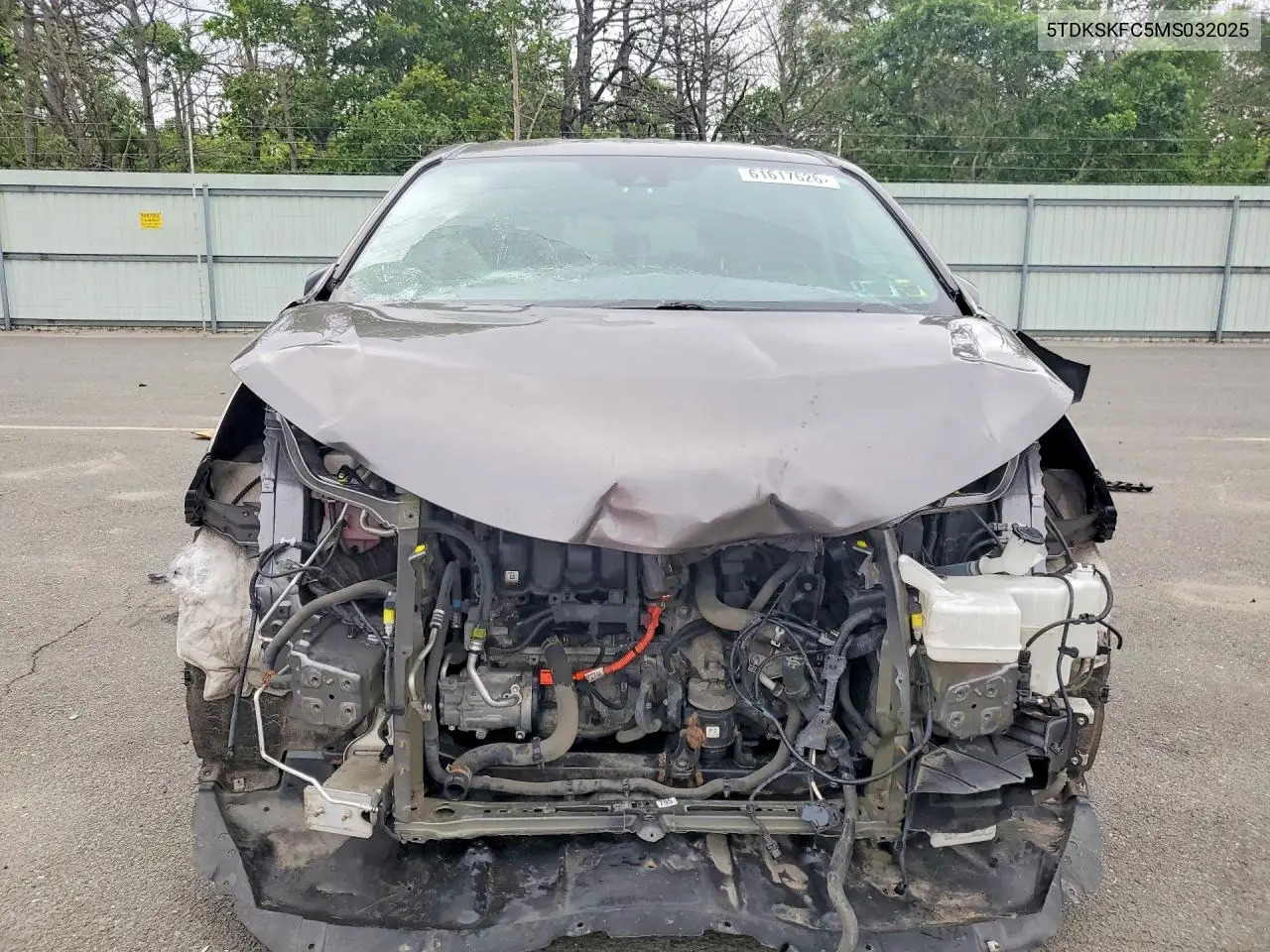 2021 Toyota Sienna Le VIN: 5TDKSKFC5MS032025 Lot: 61617626
