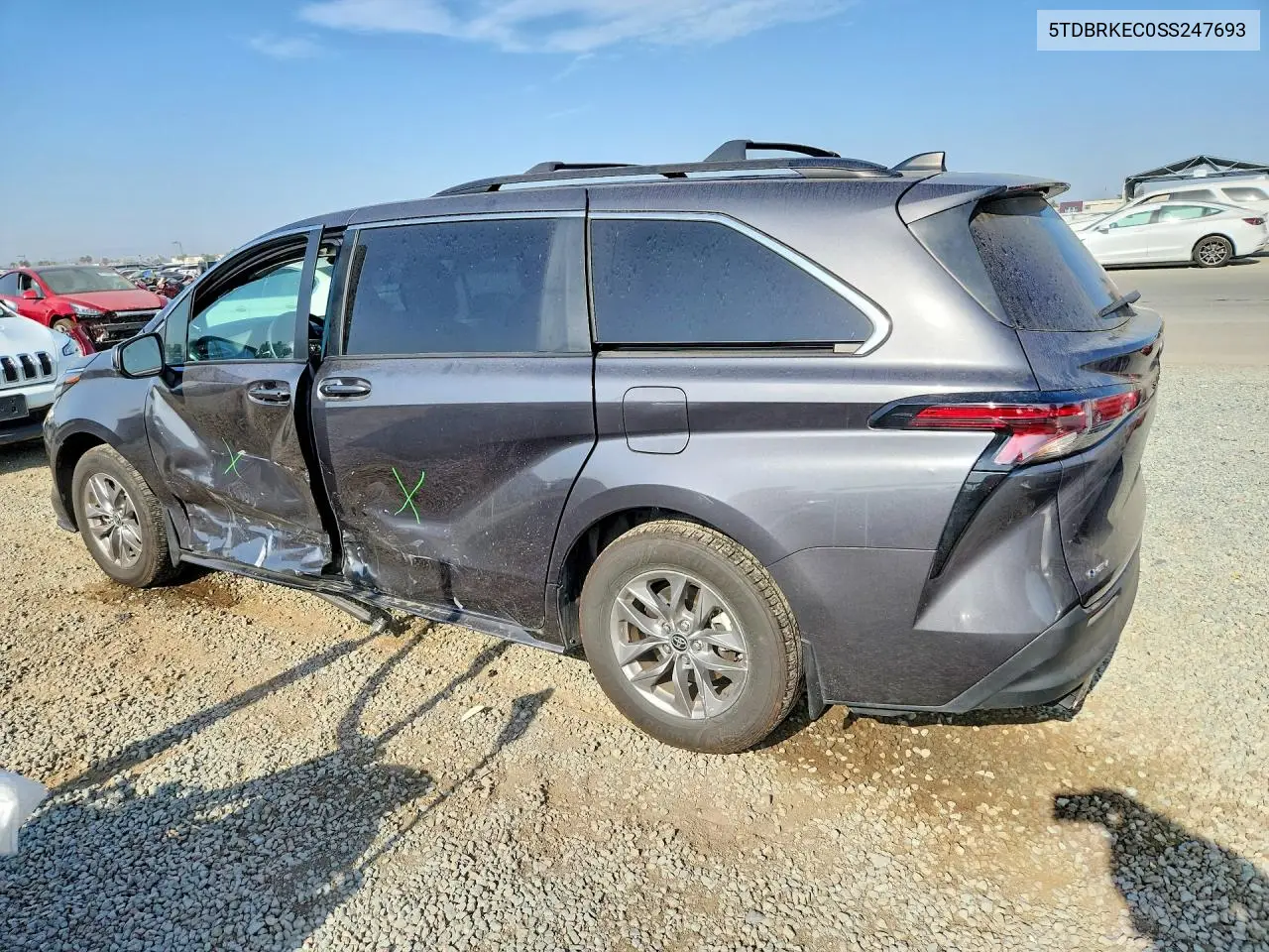 2025 Toyota Sienna Le VIN: 5TDBRKEC0SS247693 Lot: 61089576