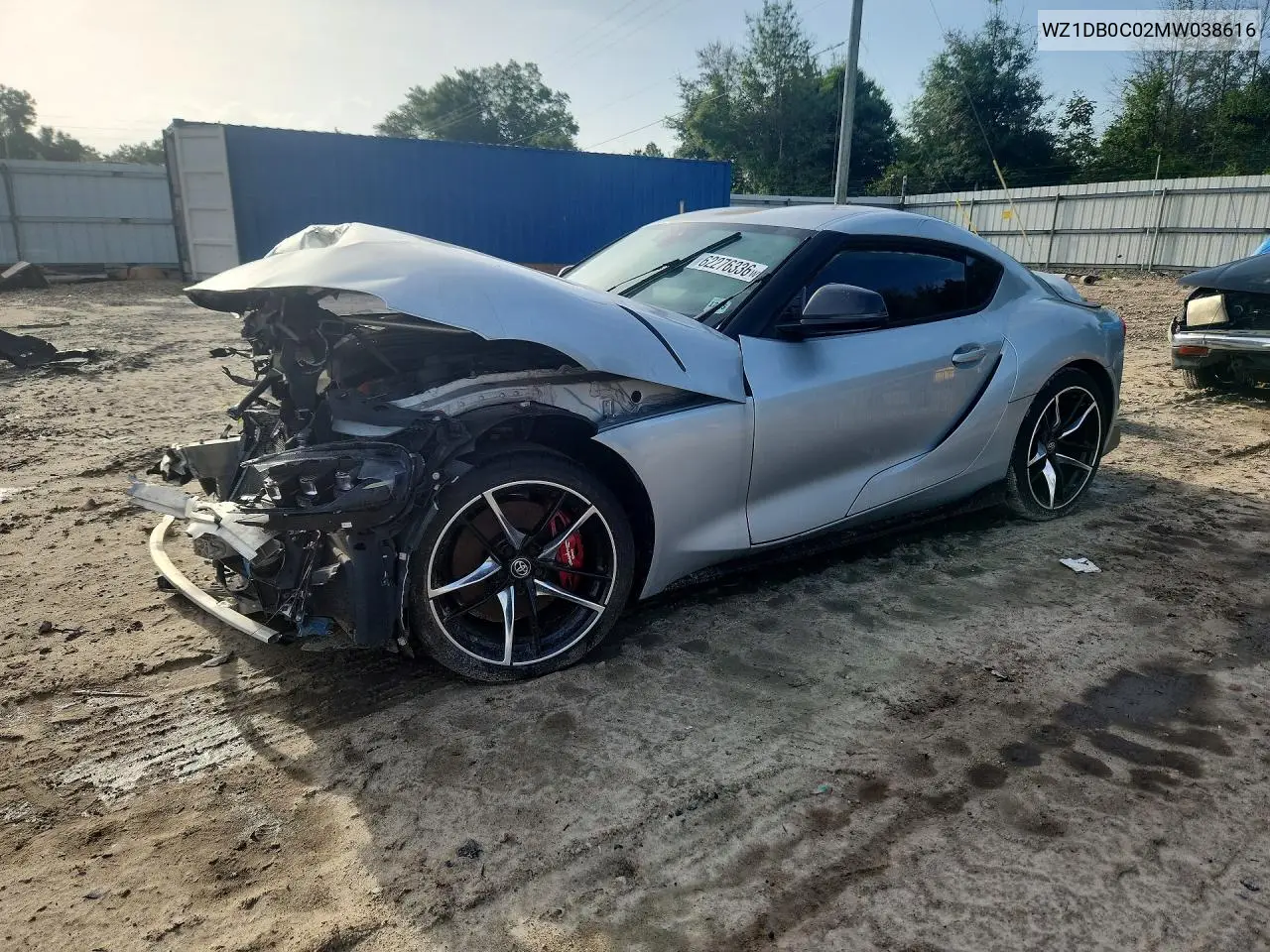 2021 Toyota Gr Supra 3.0 Premium VIN: WZ1DB0C02MW038616 Lot: 62276336
