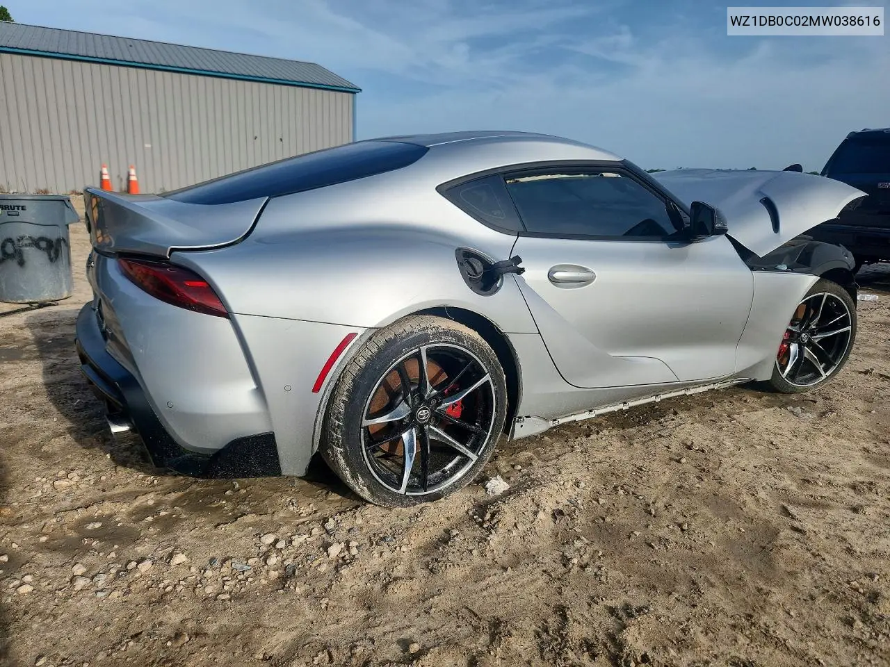 2021 Toyota Gr Supra 3.0 Premium VIN: WZ1DB0C02MW038616 Lot: 62276336