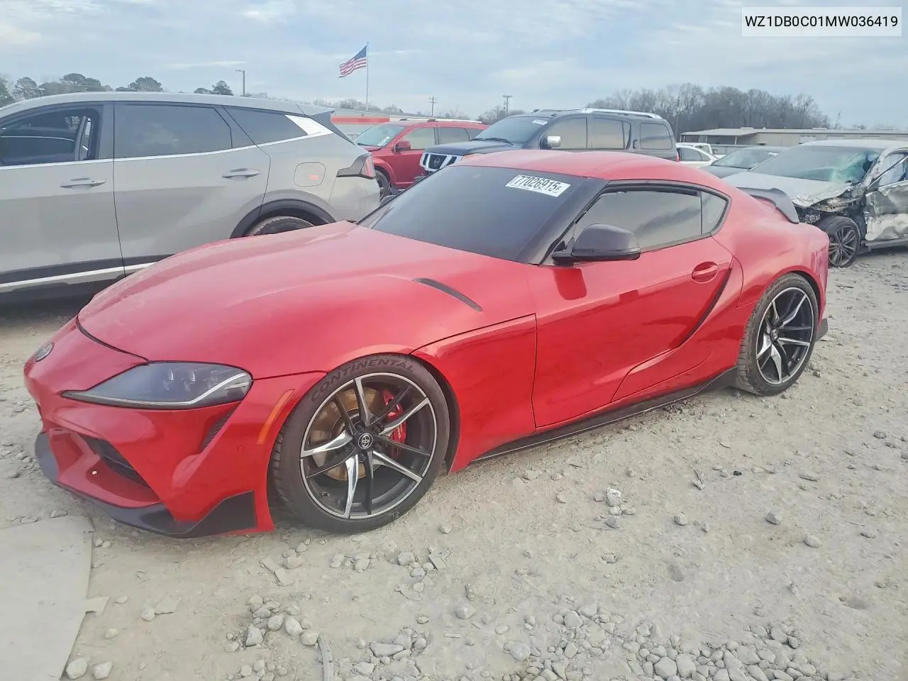 2021 Toyota Supra Base VIN: WZ1DB0C01MW036419 Lot: 77026915