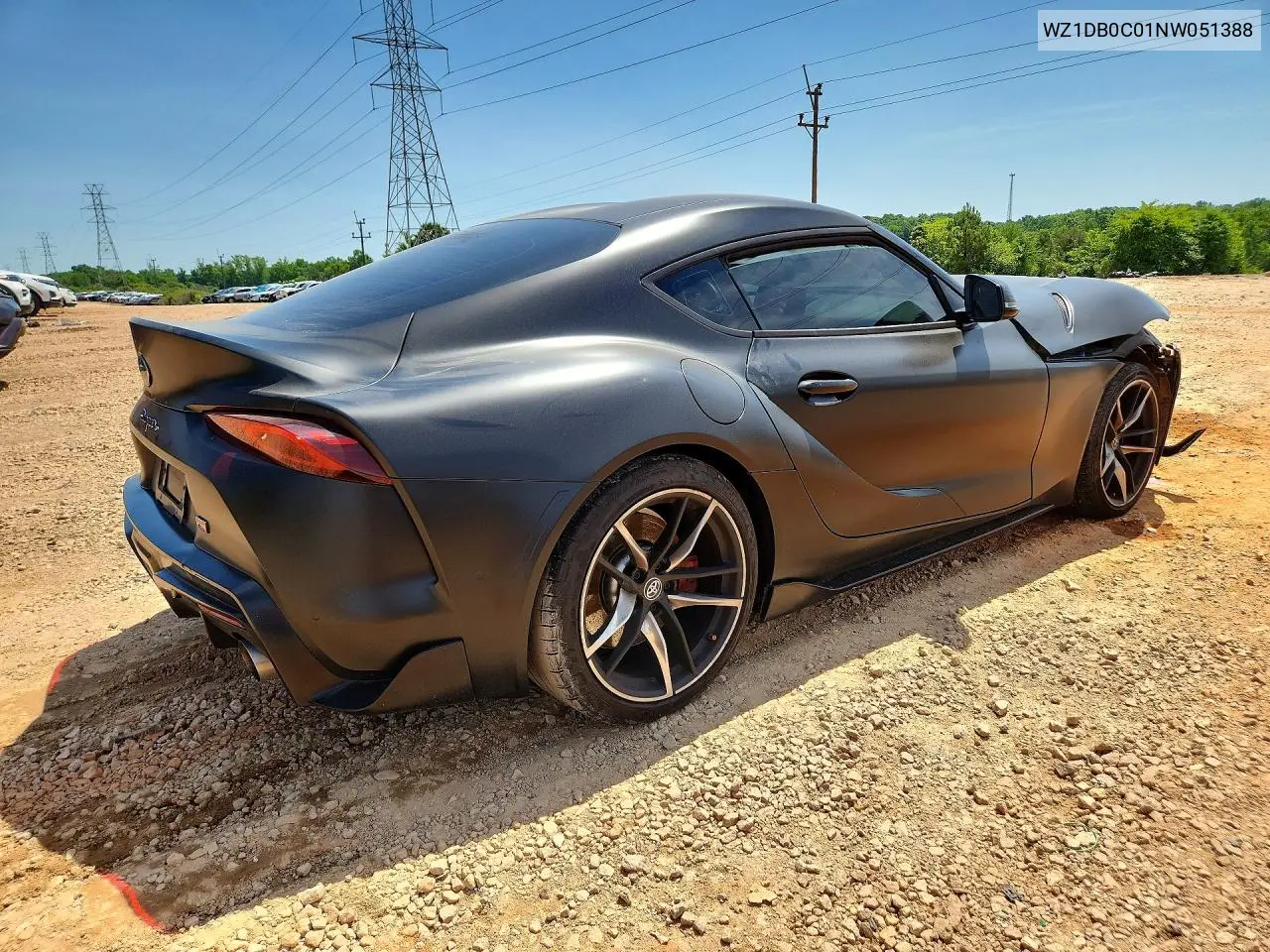 2022 Toyota Gr Supra 3.0 Premium VIN: WZ1DB0C01NW051388 Lot: 61332156