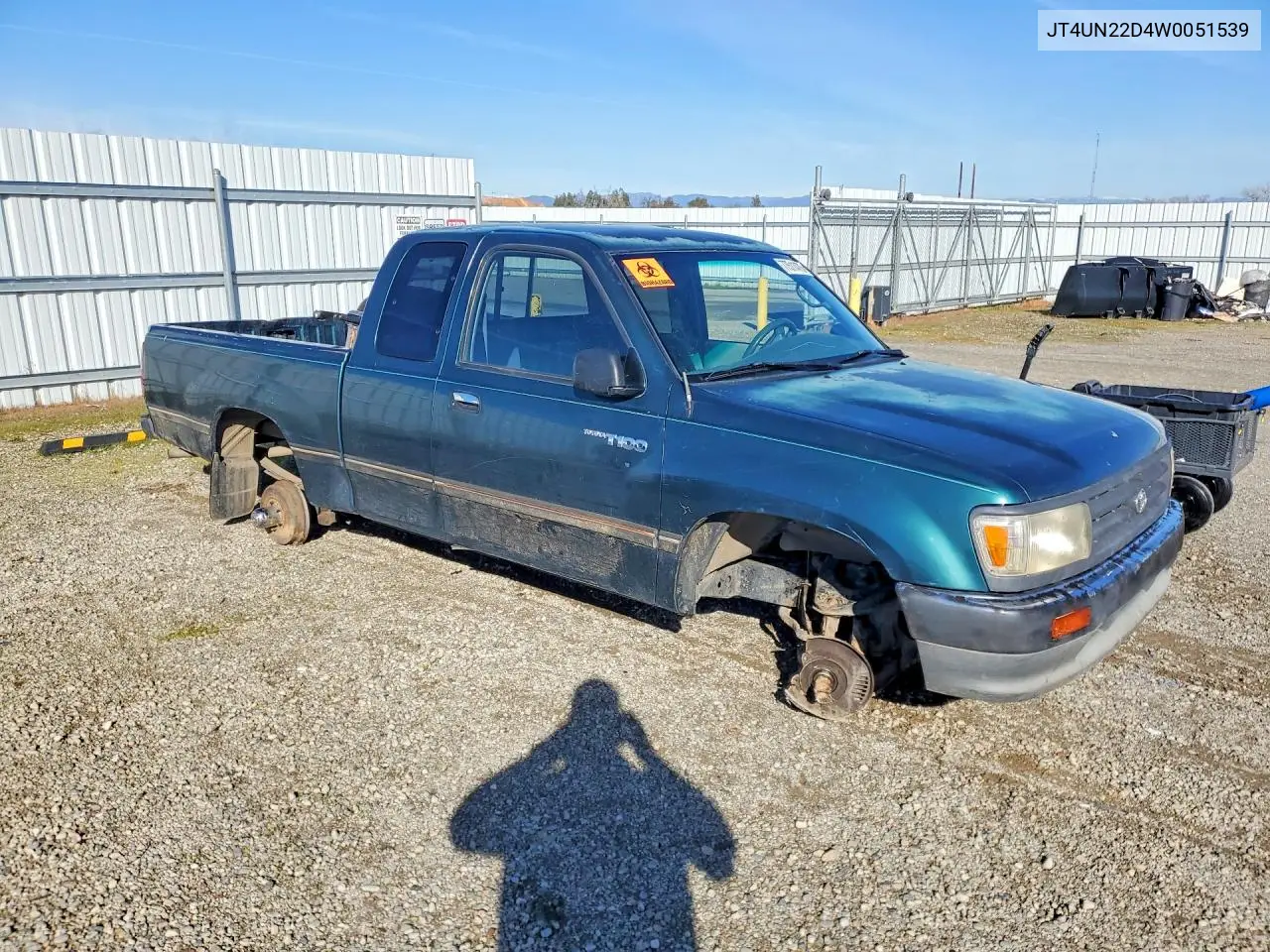1998 Toyota T100 Xtracab VIN: JT4UN22D4W0051539 Lot: 77511475
