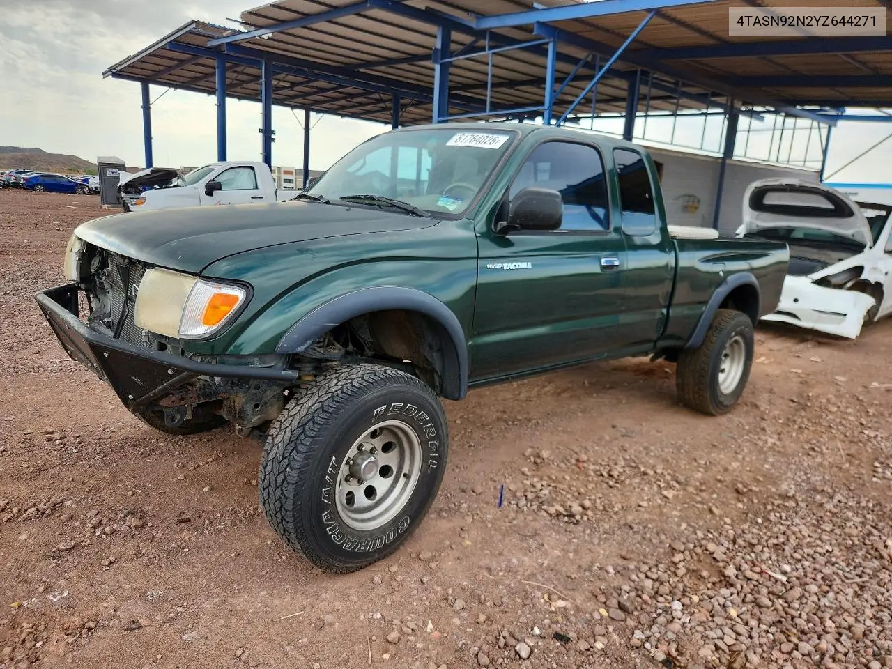 2000 Toyota Tacoma Xtracab Prerunner VIN: 4TASN92N2YZ644271 Lot: 61764026
