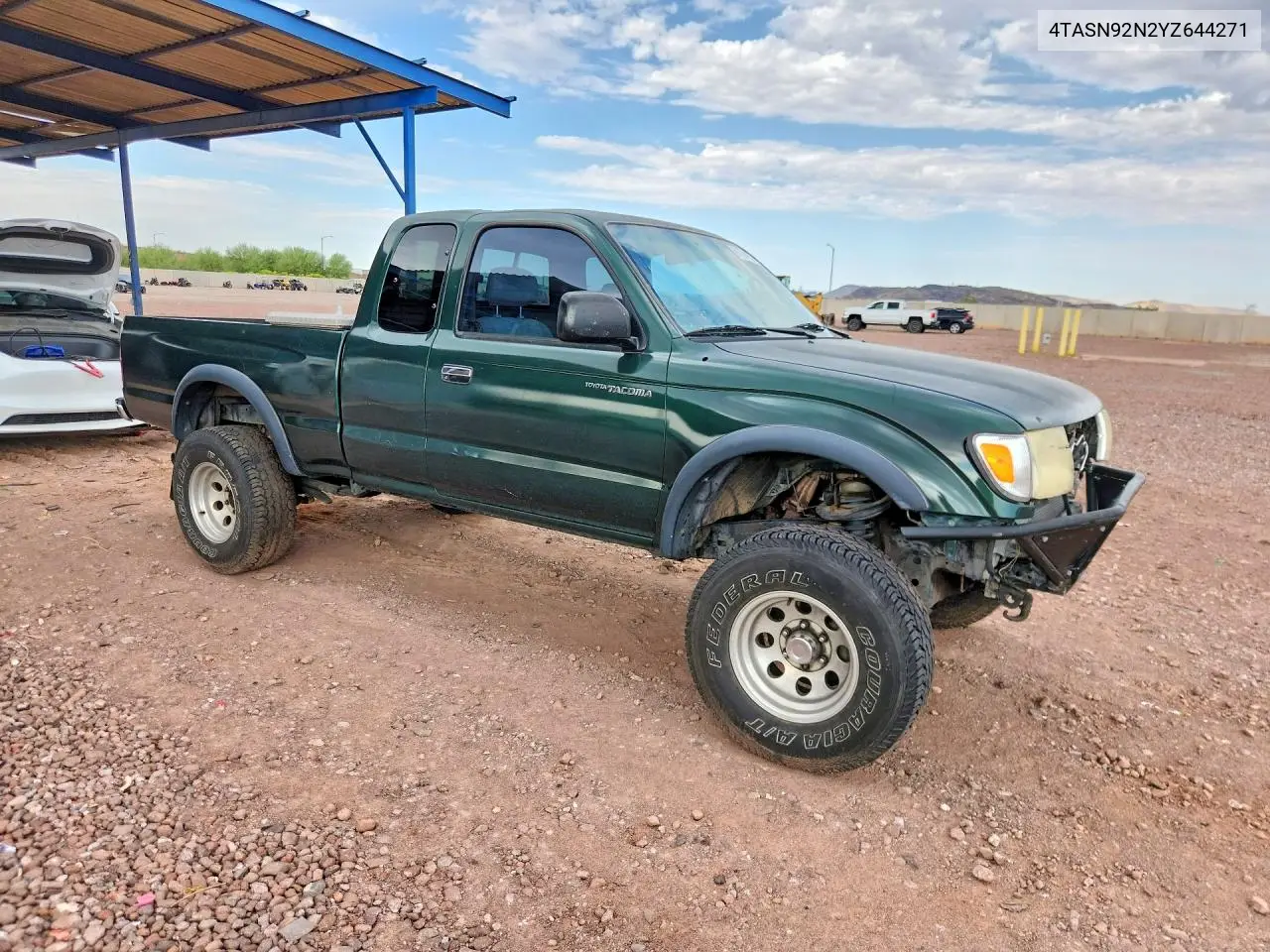 2000 Toyota Tacoma Xtracab Prerunner VIN: 4TASN92N2YZ644271 Lot: 61764026