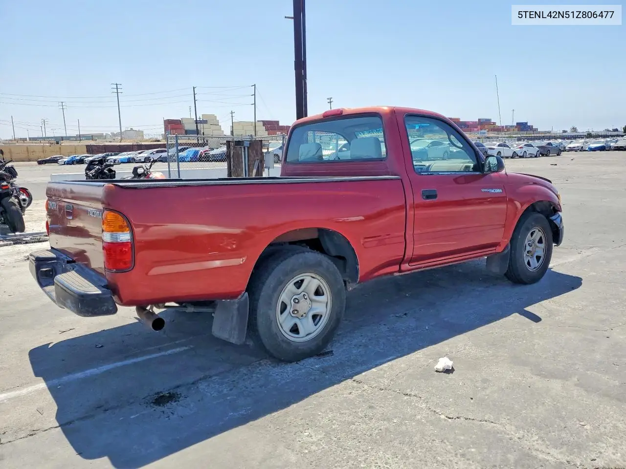 2001 Toyota Tacoma Base VIN: 5TENL42N51Z806477 Lot: 58769896