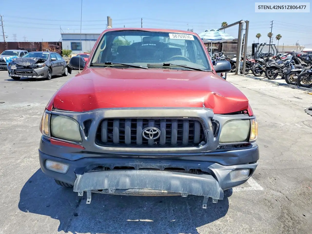 2001 Toyota Tacoma Base VIN: 5TENL42N51Z806477 Lot: 58769896