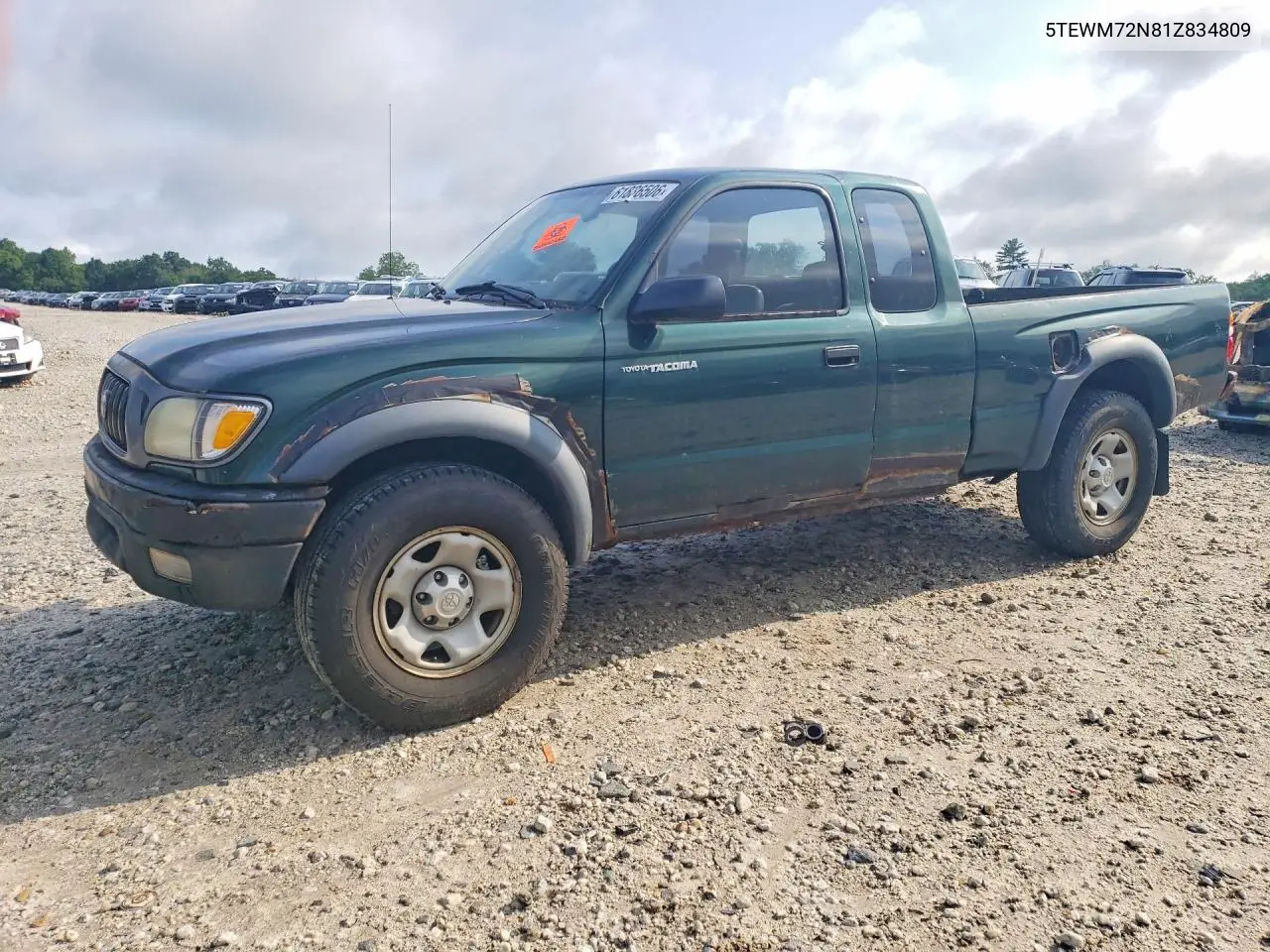 2001 Toyota Tacoma Base VIN: 5TEWM72N81Z834809 Lot: 61836506